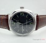 Panerai PAM183 Black Seal Watch SS Brown Leather Strap